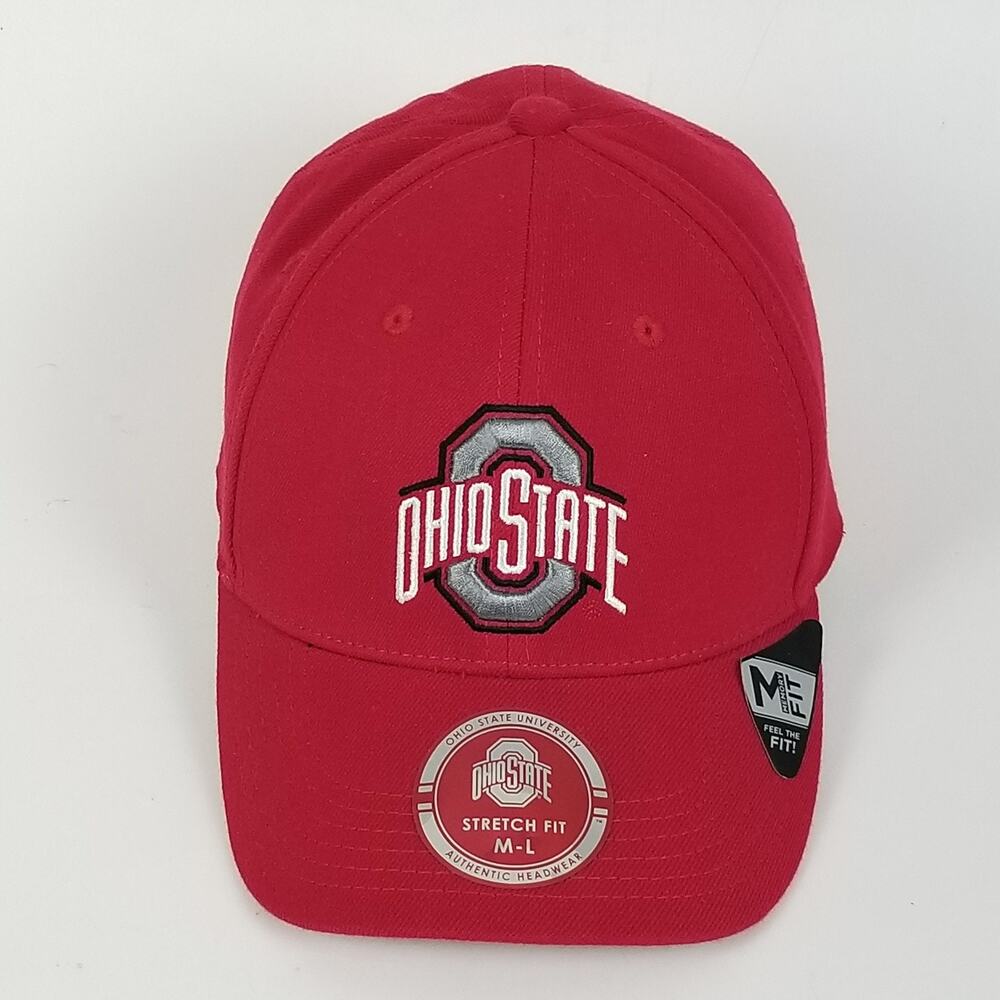 Ohio State Buckeyes Hat‎ Cap Fitted Mens Large Red NCAA Football Stretch Fit